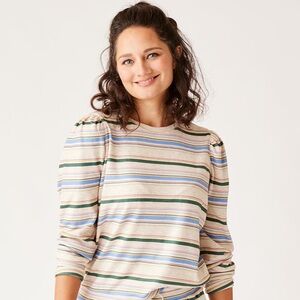 Carve Designs Naomi Striped Elevated Sweatshirt NWT